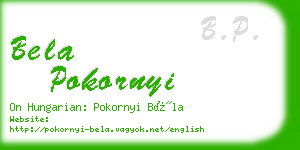 bela pokornyi business card